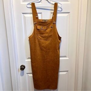Mariloup Wolf dress overall orange size Medium women ajustable strap jumper midi